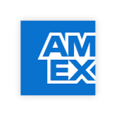 AMEX logo on a blue background
