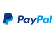 PayPal logo with blue 'P' and text on a white background