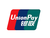 UnionPay logo with red, white, and blue colors on a green background