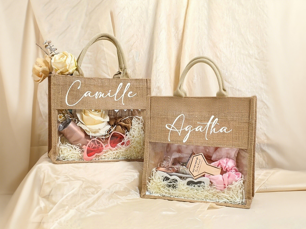 Burlap Tote Bag - Semi-Transparent Style