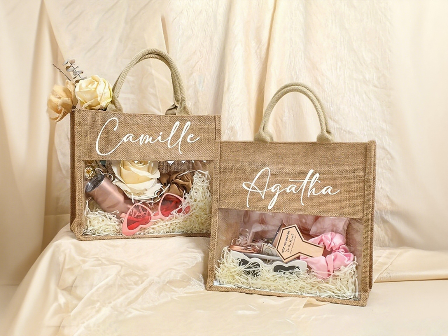 Burlap Tote Bag - Semi-Transparent Style