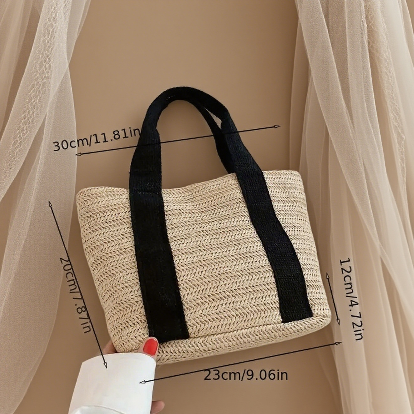 Custom Straw Bag with Embroidery Name