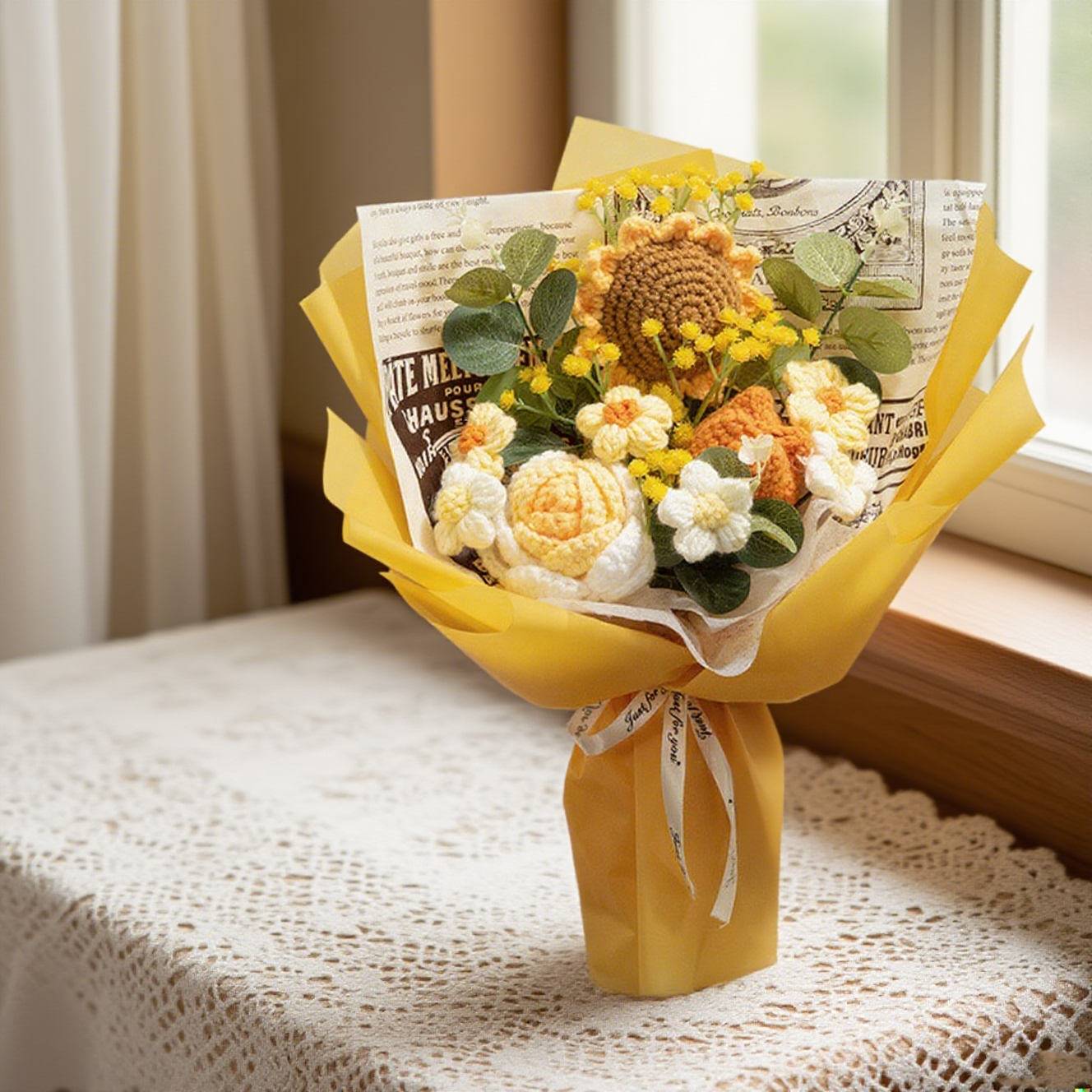 Handmade Crochet Flowers - Sunflower