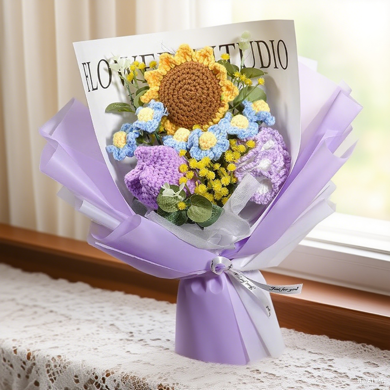 Handmade Crochet Flowers - Sunflower