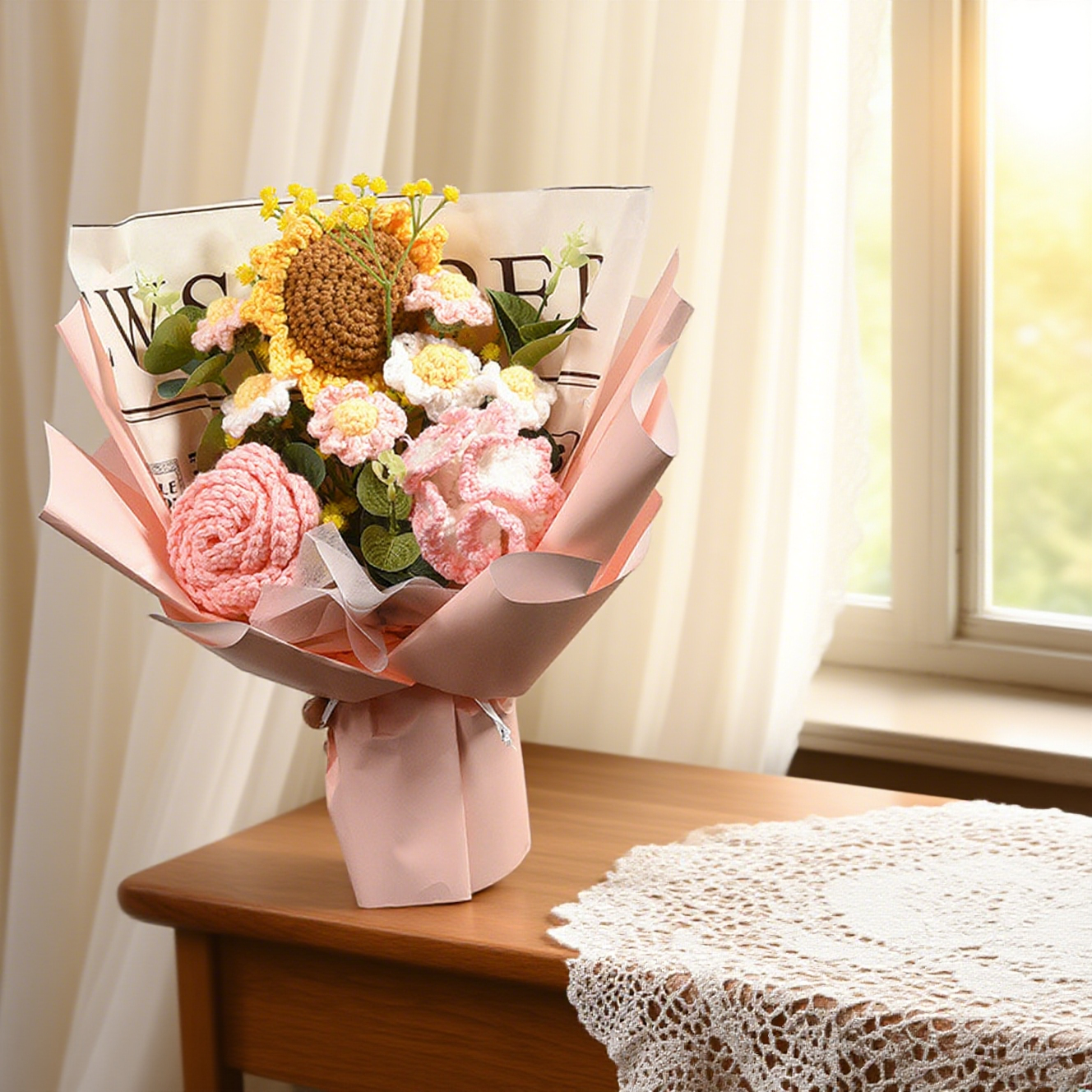 Handmade Crochet Flowers - Sunflower